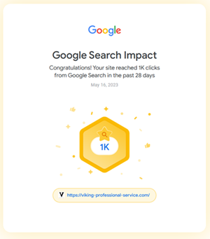 Google Search Impact Performance Result | Viking Professional Service