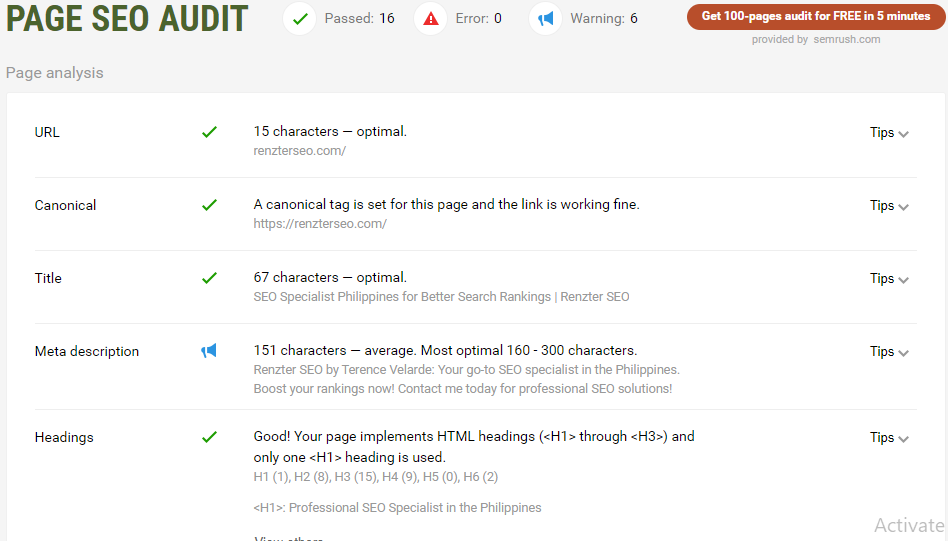 On-Page SEO Audit Using SEO Quick Tool